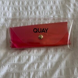 Quay Sunglasses Case with Pink and Orange Cloth or Blue Cloth